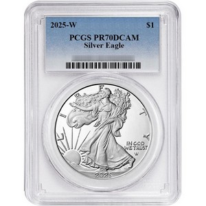 2025 W Silver American Eagle Coin PR70 DCAM PCGS Standard Blue Label 2025 W Silver American Eagle Coin PR70 DCAM PCGS Standard Blue Label