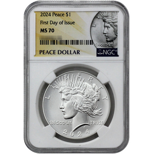2024 Silver Peace Dollar MS70 FDI NGC Peace Dollar Label 2024 Silver Peace Dollar MS70 FDI NGC Peace Dollar Label