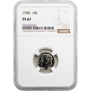 1950 Roosevelt Dime PF67 NGC