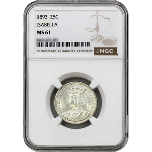 1893 Isabella Commem Quarter MS61 NGC