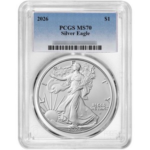 2026 Silver American Eagle Coin MS70 PCGS Blue Label