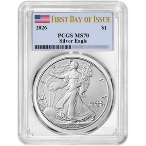 2026 Silver American Eagle Coin MS70 FDI PCGS Flag Label