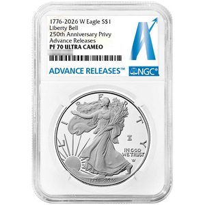 1776-2026 W Silver American Eagle Liberty Bell 250th Anniversary Privy Coin PF70 UC AR NGC Advance Releases Label