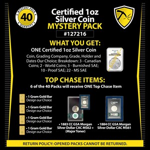 Certified 1oz Silver Coin Mystery Pack #127216