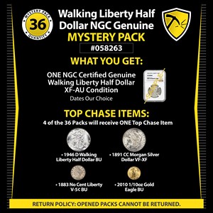 Walking Liberty Half Dollar NGC Genuine Mystery Pack #058263 Walking Liberty Half Dollar NGC Genuine Mystery Pack #058263