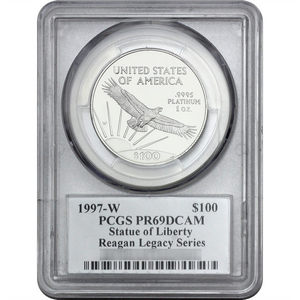 1998 W Platinum American Eagle PR69 DCAM PCGS Michael Reagan Signed 1998 W Platinum American Eagle PR69 DCAM PCGS Michael Reagan Signed