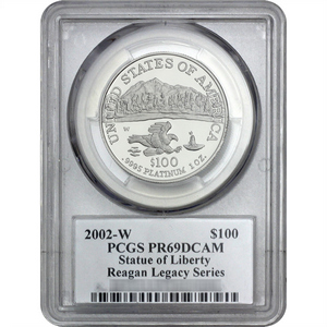 2002 W Platinum American Eagle PR69 DCAM PCGS Michael Reagan Signed 2002 W Platinum American Eagle PR69 DCAM PCGS Michael Reagan Signed