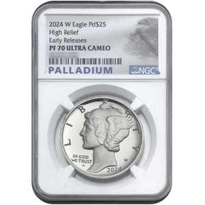 2024 W Palladium Eagle PF70 UC ER NGC Blue Label 2024 W Palladium Eagle PF70 UC ER NGC Blue Label