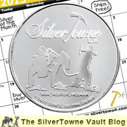 SilverTowne Trademark Silver Poker Chip - The April 2013 Silver of the Month SilverTowne Trademark Silver Poker Chip - The April 2013 Silver of the Month