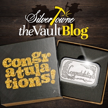 Silver Of the Month: Congratulations 1oz Silver Bar Silver Of the Month: Congratulations 1oz Silver Bar