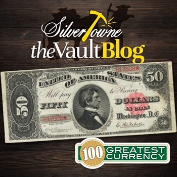 100 Greatest American Currency Notes Series: William H. Seward Portrait $50 Treasury Or Coin Note, Series of 1891