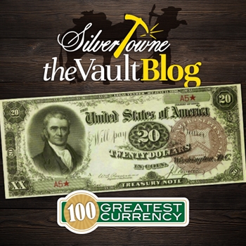 100 Greatest American Currency Notes Series: With Ornate Back $20 Treasury or Coin Note, Series of 1890 100 Greatest American Currency Notes Series: With Ornate Back $20 Treasury or Coin Note, Series of 1890