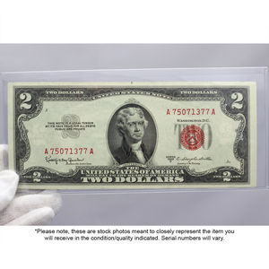 Series 1953/1963 $2 Red Seal Legal Tender Note EF/AU Condition Series 1953/1963 $2 Red Seal Legal Tender Note EF/AU Condition