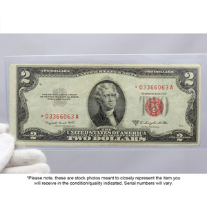 Series 1953/1963 $2 Star Red Seal Legal Tender Note VG/VF Condition Series 1953/1963 $2 Star Red Seal Legal Tender Note VG/VF Condition