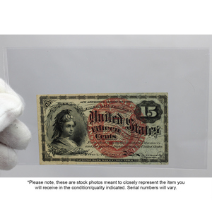 Series 1863 Fifteen Cent Fractional Currency Note EF/AU Condition