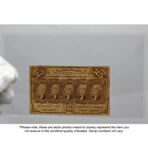 Series 1862 Twenty-Five Cent Fractional Currency Note VG/F Condition