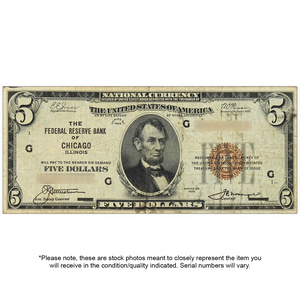 Series 1929 $5 National Currency Federal Reserve Bank of Chicago Note in VG/F Condition