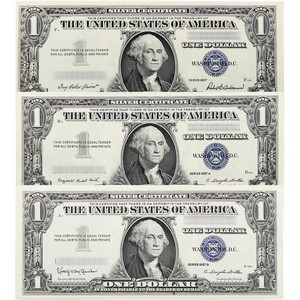1957 $1 Silver Certificate Trio 1957 $1 Silver Certificate Trio