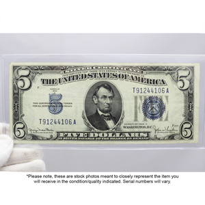 Series 1934 $5 Blue Seal Silver Certificate EF/AU Condition Series 1934 $5 Blue Seal Silver Certificate EF/AU Condition
