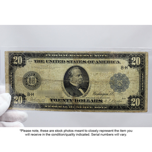 1914 $20 Federal Reserve Note VG/F Condition 1914 $20 Federal Reserve Note VG/F Condition