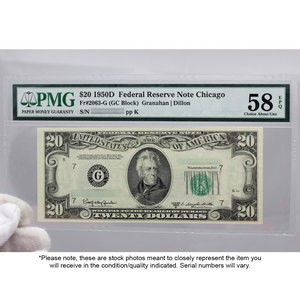 1950 $20 Federal Reserve Note 58 EPQ PMG 1950 $20 Federal Reserve Note 58 EPQ PMG