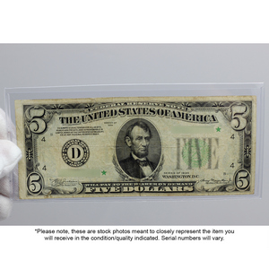 1934 $5 Federal Reserve Star Note VG/F Condition 1934 $5 Federal Reserve Star Note VG/F Condition