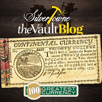 100 Greatest American Currency Notes Series: Special Marbled-End Paper $20 Continental Currency Note, May 10, 1775 100 Greatest American Currency Notes Series: Special Marbled-End Paper $20 Continental Currency Note, May 10, 1775
