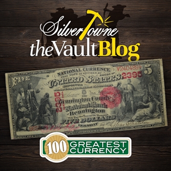 100 Greatest American Currency Notes Series: Original and Series of 1875 $5 Black Charter National Bank Note 100 Greatest American Currency Notes Series: Original and Series of 1875 $5 Black Charter National Bank Note