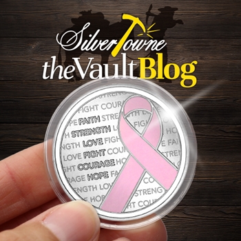 Silver of the Month: Pink Breast Cancer Awareness Ribbon 1oz .999 Silver Medallion Enameled