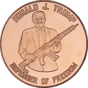 Donald Trump Defender of Freedom 1oz .999 Fine Copper Medallion Donald Trump Defender of Freedom 1oz .999 Fine Copper Medallion