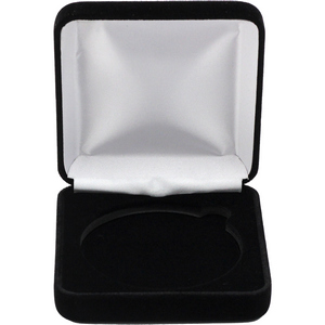 Black Velvet Hinged Gift Box for 5oz Silver Rounds (71mm Capsule)