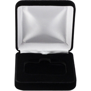 Black Velvet Hinged Gift Box for 1oz Horizontal Silver Bars (55.5mm x 35mm Capsule)