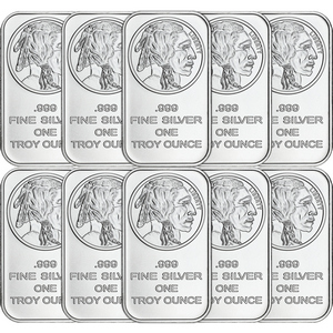 Buffalo Replica 1oz .999 Silver Bar 10pc Buffalo Replica 1oz .999 Silver Bar 10pc