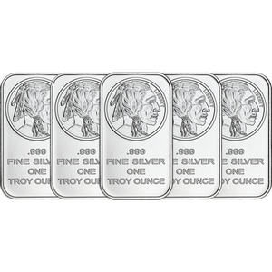 Buffalo Replica 1oz .999 Silver Bar 5pc Buffalo Replica 1oz .999 Silver Bar 5pc
