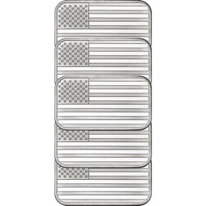 American Flag 1oz .999 Silver Bar 5pc American Flag 1oz .999 Silver Bar 5pc
