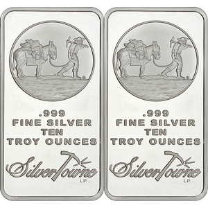 SilverTowne Trademark 10oz .999 Silver Bar 2pc SilverTowne Trademark 10oz .999 Silver Bar 2pc
