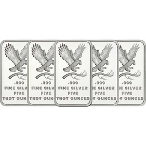 SilverTowne Trademark Eagle 5oz .999 Fine Silver Bar 