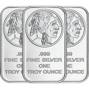 Buffalo Replica 1oz .999 Silver Bar 3pc Buffalo Replica 1oz .999 Silver Bar 3pc
