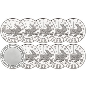 Liberty Eagle 1oz .999 Silver Medallion 10pc Liberty Eagle 1oz .999 Silver Medallion 10pc