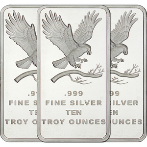 SilverTowne Trademark Eagle 10oz .999 Silver Bar 3pc SilverTowne Trademark Eagle 10oz .999 Silver Bar 3pc