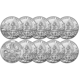 Sitting Bull Legendary Warriors Series 1oz .999 Silver Medallion 10pc Sitting Bull Legendary Warriors Series 1oz .999 Silver Medallion 10pc