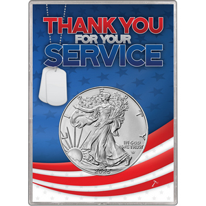 2025 Silver American Eagle BU in Thank You For Your Service Gift Holder 2025 Silver American Eagle BU in Thank You For Your Service Gift Holder