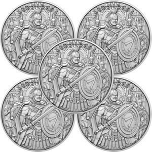 Leonidas I Legendary Warriors Series 1oz .999 Silver Medallion 5pc Leonidas I Legendary Warriors Series 1oz .999 Silver Medallion 5pc
