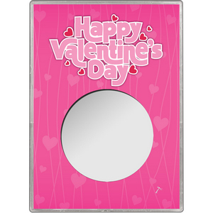Happy Valentine's Day Hot Pink Gift Holder for Silver American Eagle - Empty Happy Valentine's Day Hot Pink Gift Holder for Silver American Eagle - Empty