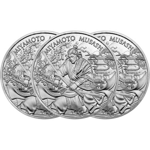 Miyamoto Musashi Legendary Warriors Series 1oz .999 Silver Medallion 3pc