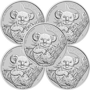 2026 P Australia Silver Koala 1oz BU Coin Perth Mint 5pc