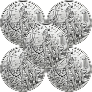Hannibal Legendary Warriors Series 1oz .999 Silver Medallion 5pc Hannibal Legendary Warriors Series 1oz .999 Silver Medallion 5pc