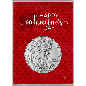 2025 Silver American Eagle BU in Happy Valentine's Day Gift Holder 2025 Silver American Eagle BU in Happy Valentine's Day Gift Holder