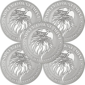 Mighty Eagle 1oz .999 Silver Medallion 5pc Mighty Eagle 1oz .999 Silver Medallion 5pc