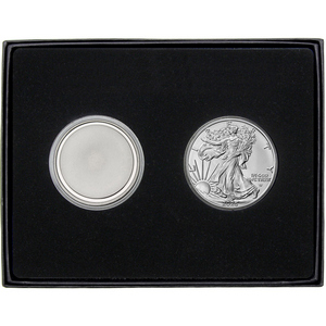 Blank Silver Medallion and Silver American Eagle 2pc Gift Set Blank Silver Medallion and Silver American Eagle 2pc Gift Set